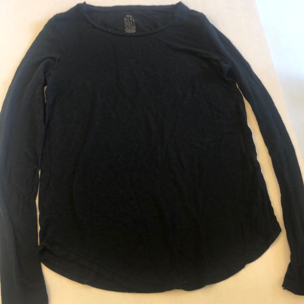 Aerie Real Soft Black Long Sleeve Tee